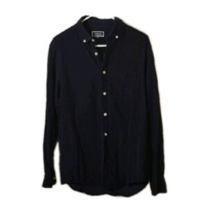 Club Room Navy Corduroy Casual Button Down Shirt Men's Medium